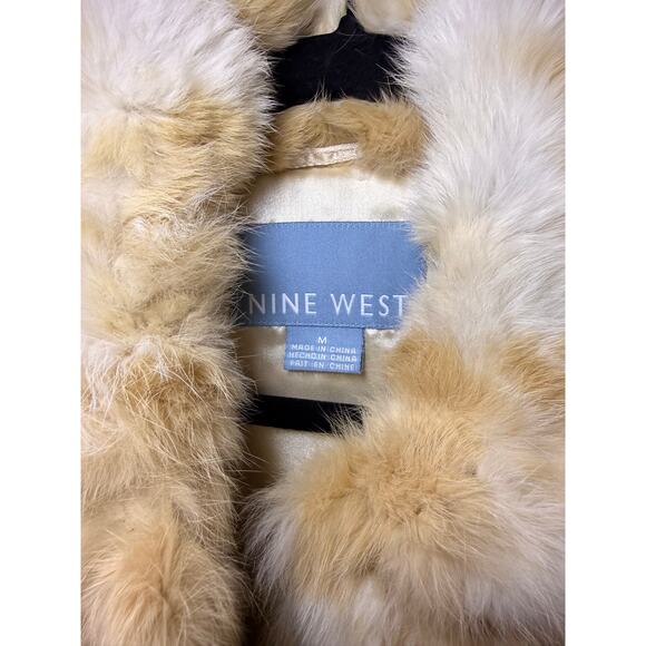 Nine West Rabbit fur jacket-Beige (SIZE M) - Picture 2 of 10
